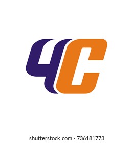 4C logo initial letter design template vector