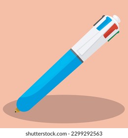 4-Color Pen,ancient vectorized pen,vector isolated editable.