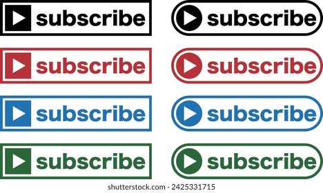 4-color set of subscribe buttons