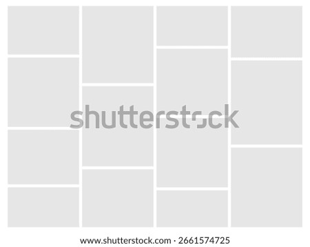 4-Column Masonry Grid System for Responsive Content Layout. Suitable for Designers, Web Developers, or Template Creators
