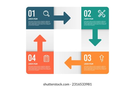 4-cycle infographic with arrow options.vector illustration.