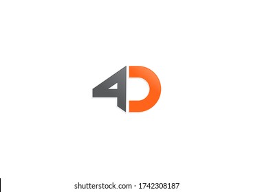 4D / AD Logo Design Concept Icon