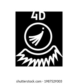 4d eyelashes glyph icon vector. 4d eyelashes sign. isolated contour symbol black illustration