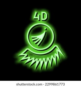 4d eyelashes neon light sign vector. 4d eyelashes illustration