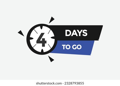 4days, left countdown to go one time template,4 day countdown left banner label button eps 
