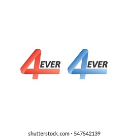 4ever logo vector red and blue type