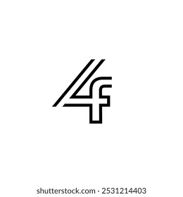 4f or f4 line art abstract monogram logo vector template
