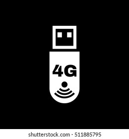 The 4g adapter icon. Transfer and connection, data, 4g symbol. UI. Web. Logo. Sign. Flat design. App. Stock vector