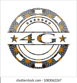  4G arabic emblem. Arabesque decoration.