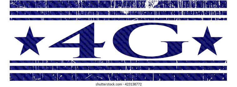 4G badge with denim texture
