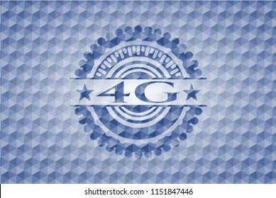 4G blue badge with geometric pattern background.