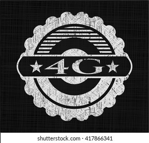 4G chalk emblem written on a blackboard