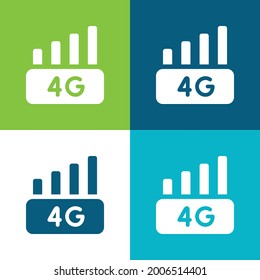 4g Flat four color minimal icon set