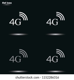 4G flat grayscale vector icon.