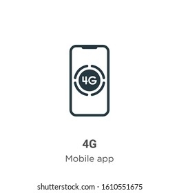 4g glyph icon vector on white background. Flat vector 4g icon symbol sign from modern mobile app collection for mobile concept and web apps design.