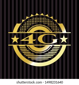 4G gold badge. Vector Illustration. Detailed.