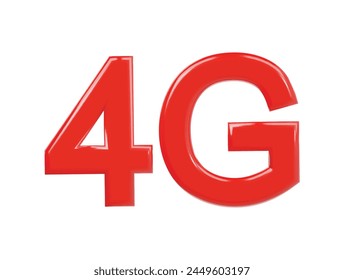  4G icon 3d render illustration