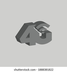 4G Icon 3D vector illustration