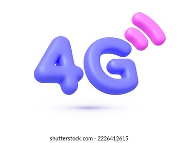 4G icon 3d for web design. Internet network concept. Communication, internet concept. Vector 3d illustration