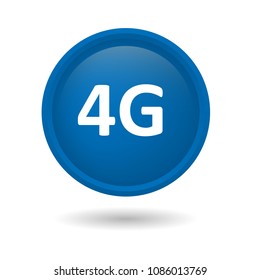 4G icon  isolated on elegant blue round button abstract illustration