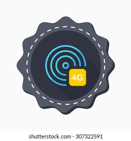 4G icon, vector illustration. Flat design style with long shadow,eps10