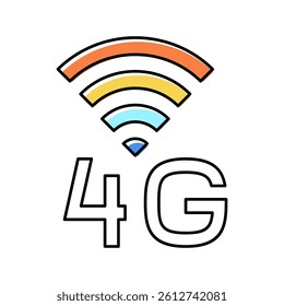 4g internet networking color icon vector. 4g internet networking sign. isolated symbol illustration