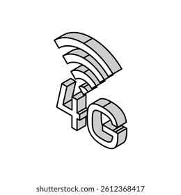 4g internet networking isometric icon vector. 4g internet networking sign. isolated symbol illustration