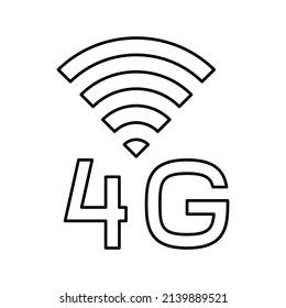 4g internet networking line icon vector. 4g internet networking sign. isolated contour symbol black illustration