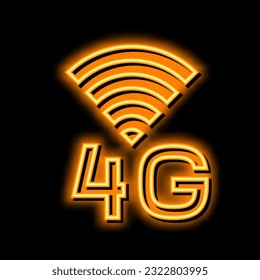 4g internet networking neon light sign vector. 4g internet networking illustration
