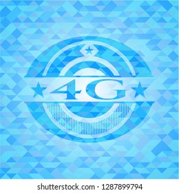 4G light blue emblem with triangle mosaic background