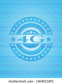 4G light blue water wave emblem. Vector Illustration. Detailed.