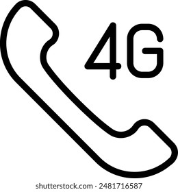 Vector de ilustración de ícono de línea 4g