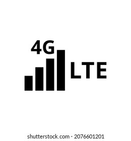 Icono de vector de conexión de señal de internet 4G LTE