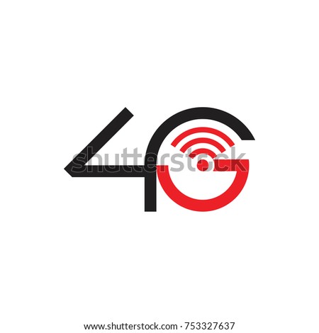 4G LTE signal logo design vector