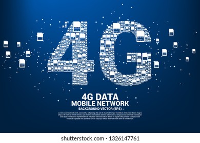 4G from mobile sim card networking. Concept for mobile telecommunication technology