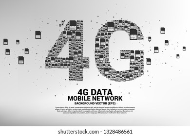 4G from mobile sim card networking. Concept for mobile telecommunication technology