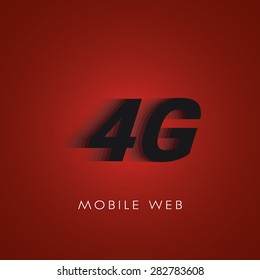 4g mobile Web-Technologie Zeichen mit Bewegungsunschärfe Effekt. Eps10 Vektorgrafik.