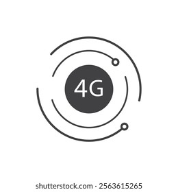 4G network connectivity speed illustrated through circles and lines