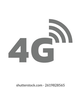4g network coverage vector icon. Transmission speed, 4g or four g wireless connection symbol.	