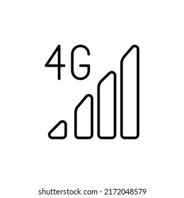 Icon mit 4 g Netzwerk-bearbeitbarem Strich
