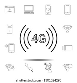 4G Network icon. Simple thin line, outline vector element of Technology icons set for UI and UX, website or mobile application
