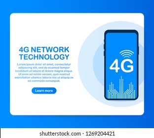 4G network wireless systems and internet. Communication network. Vector stock illustration.