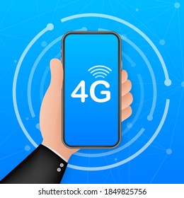 4G network wireless systems and internet. Communication network. Vector illustration.