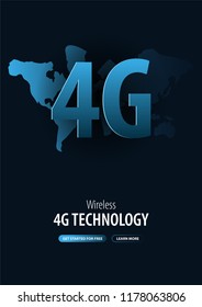4G new wireless internet. Banner for Social Media. Vector Illustration