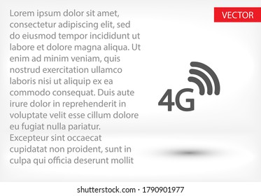 4G outline icon isolated on a beautiful background. 4G symbol for website design, mobile app, logo, user interface. Editable stroke. Vector 4G illustrator. EPS 10 4G