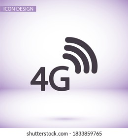 Icono de contorno 4G aislado en un hermoso fondo. Símbolo 4G para diseño de sitio web, aplicación móvil, logotipo, interfaz de usuario. Trazo editable. Ilustrador vector 4G. EPS 10 4G