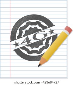 4G with pencil strokes