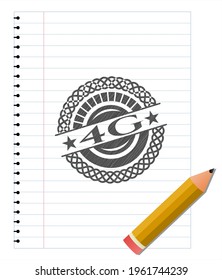 4G pencil strokes emblem. Vector Illustration. Detailed. 