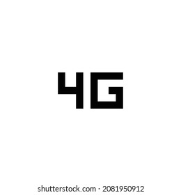 4g Pixel perfekte Icon Design. Flaches Design einzeln auf weißem Hintergrund. Vektorgrafik
