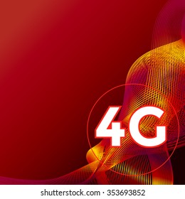 4G poster template. Vector illustration.